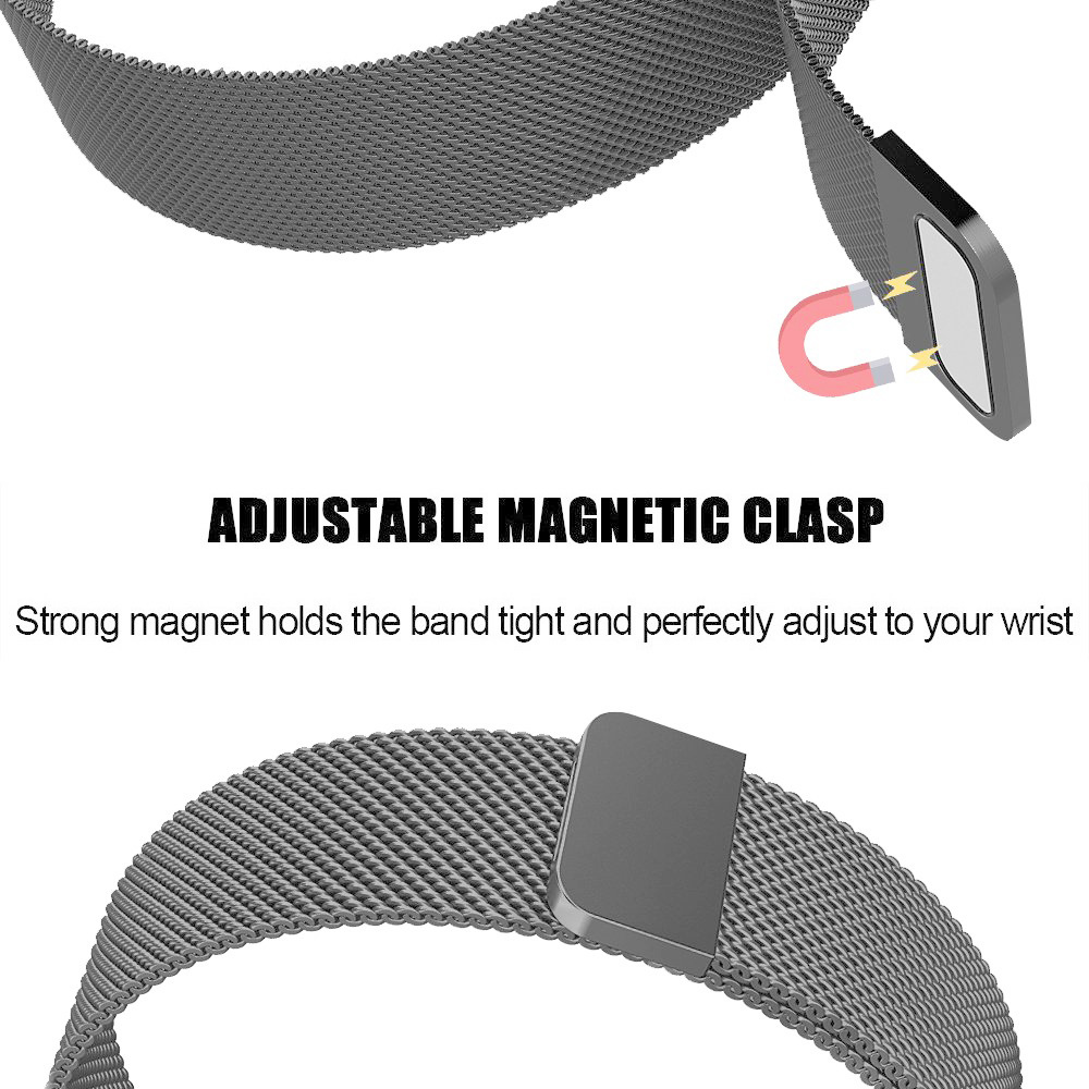 Cinturino loop in maglia milanese per Fitbit Versa - grigio spazio