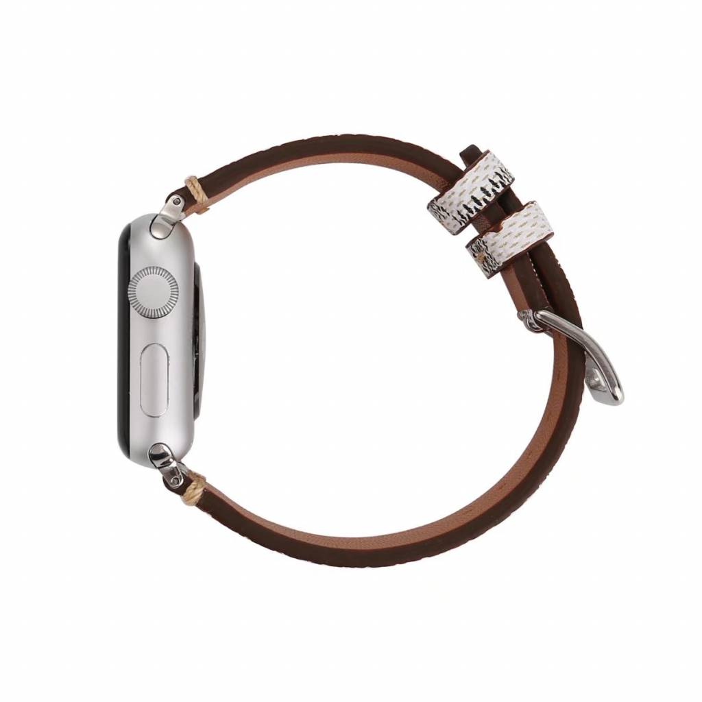 Cinturino a griglia in pelle per Apple Watch - bianco