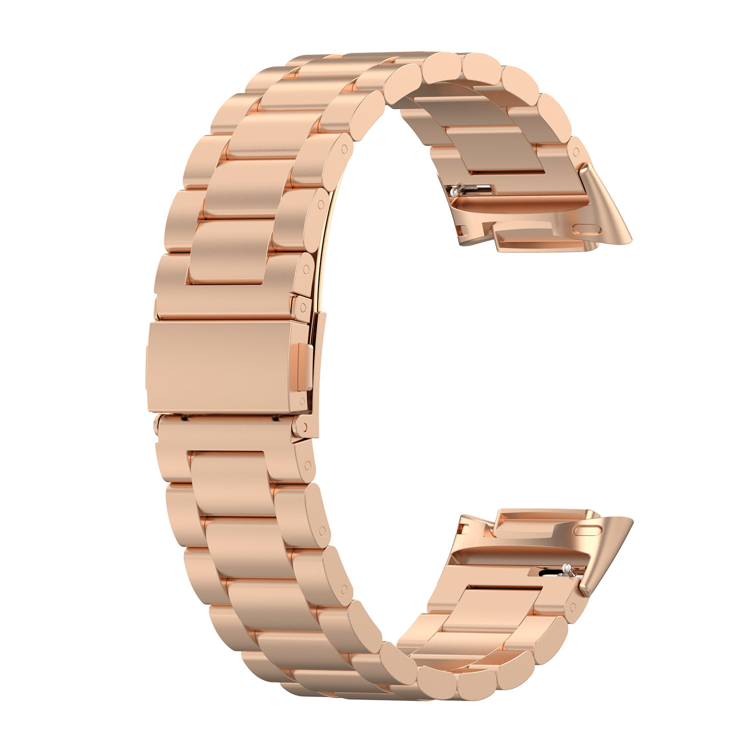 Cinturino a maglie in acciaio con perline per Fitbit Charge 5 - oro rosa