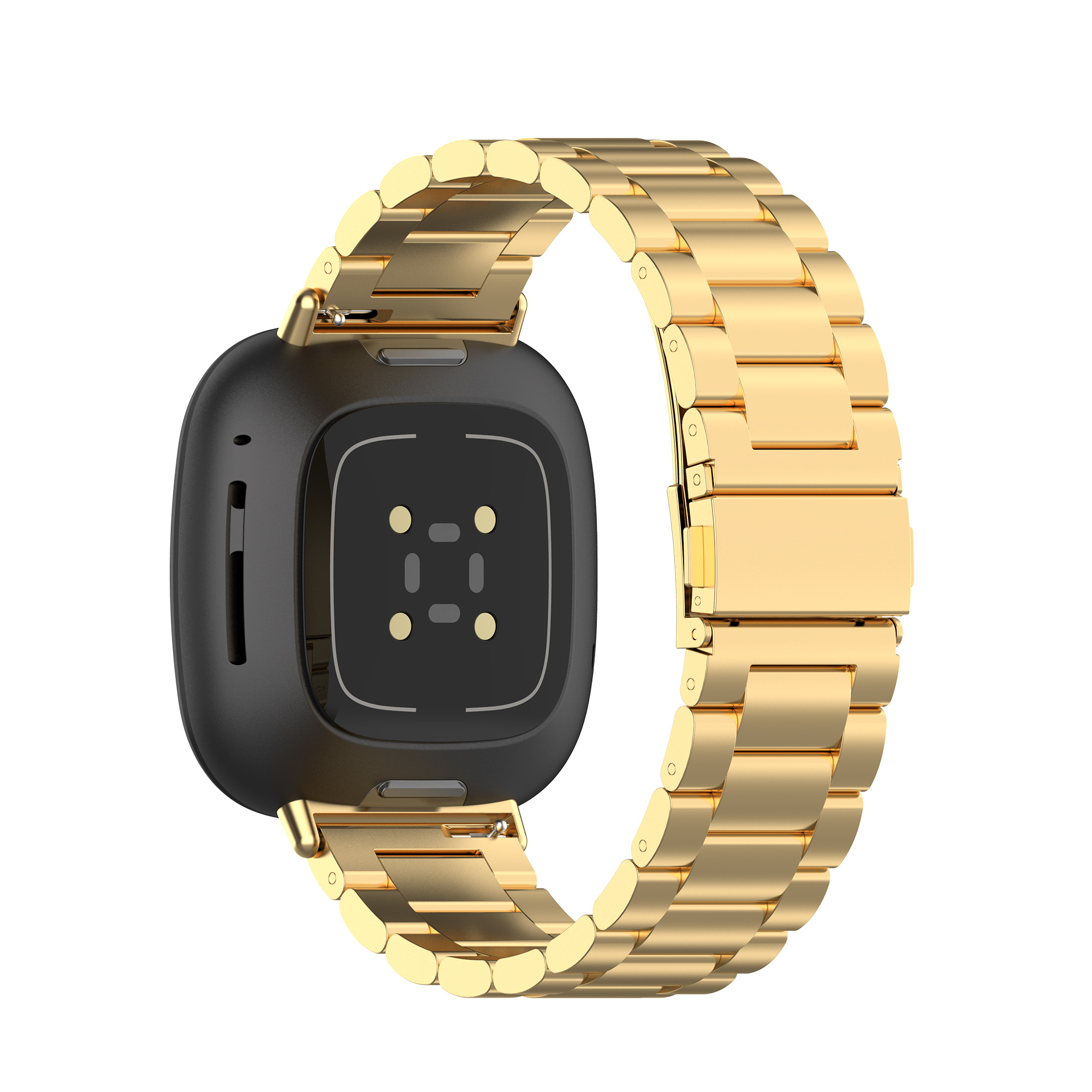 Cinturino a maglie in acciaio con perline per Fitbit Versa 3 / Sense - oro