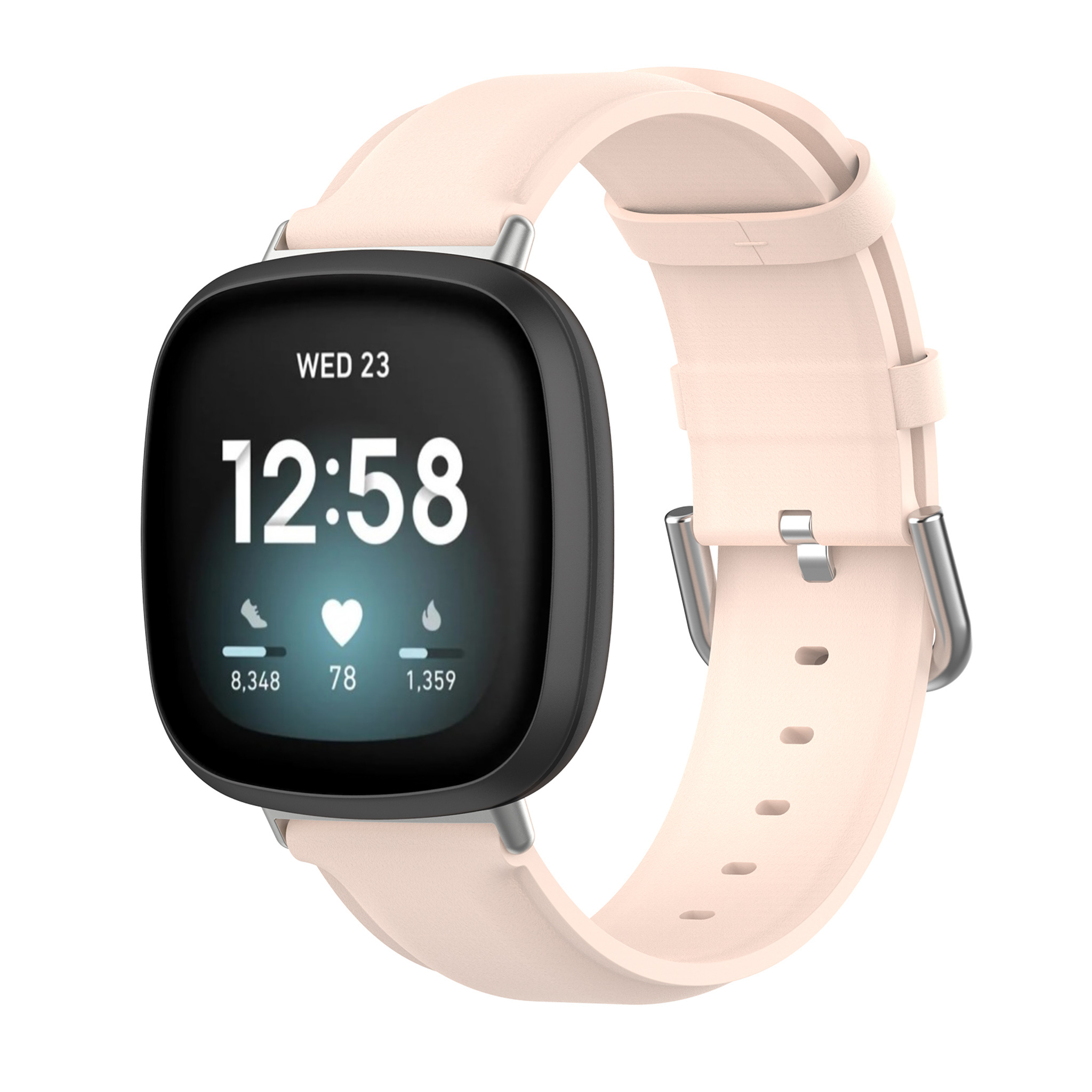 Cinturino in pelle per Fitbit Versa 3 / Sense - rosa