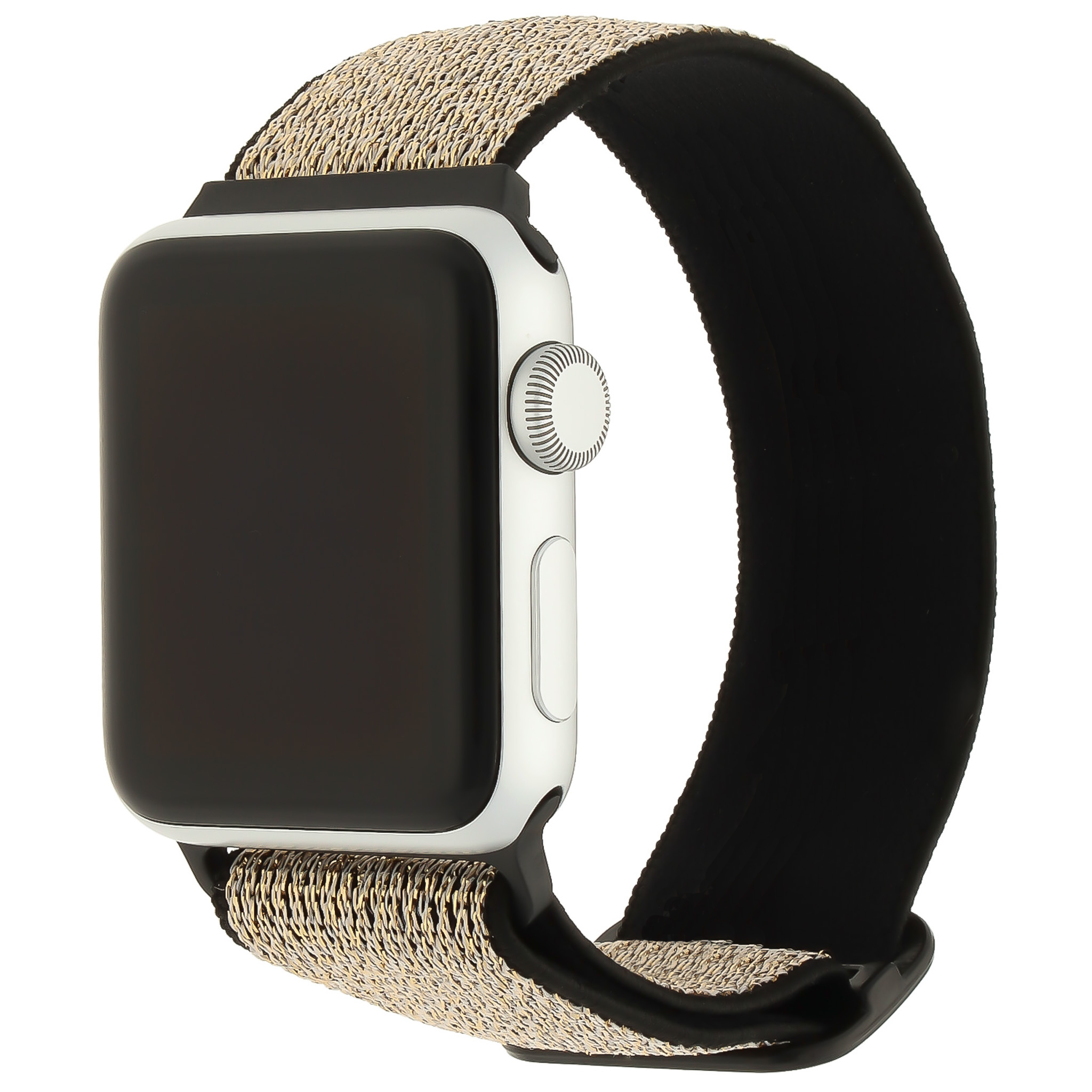 Cinturino solista in nylon per Apple Watch - oro nero glitterato