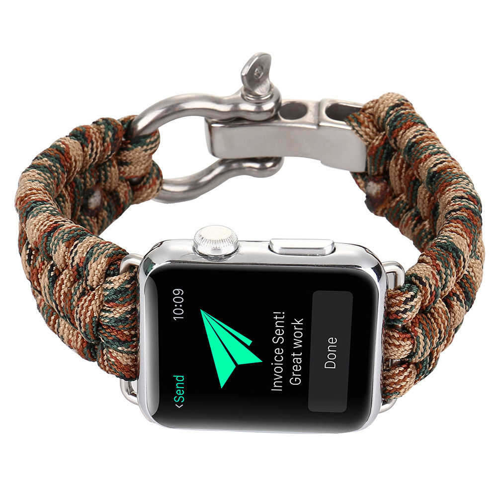Cinturino in corda di nylon per Apple Watch - marrone mimetico