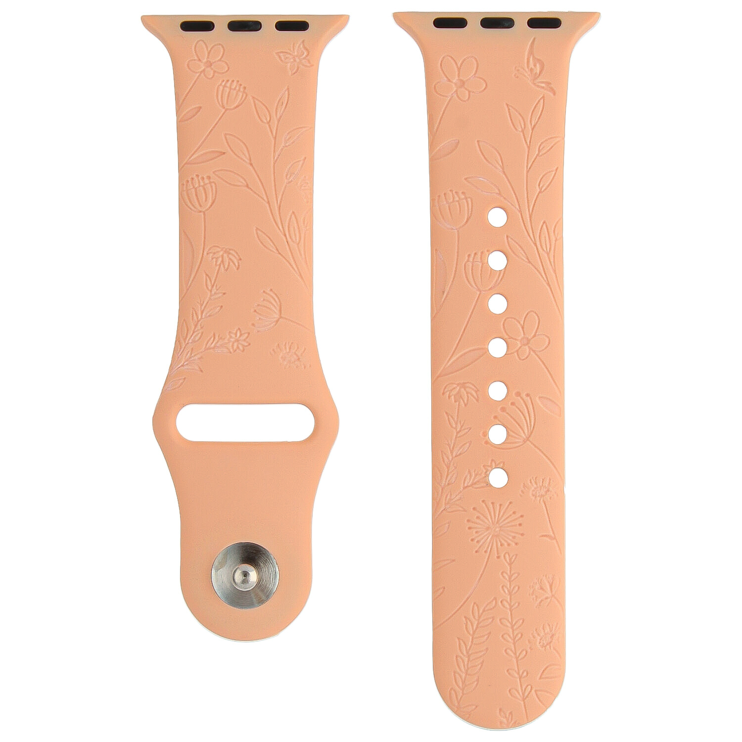 Cinturino sport con stampa per Apple Watch - arancione floreale
