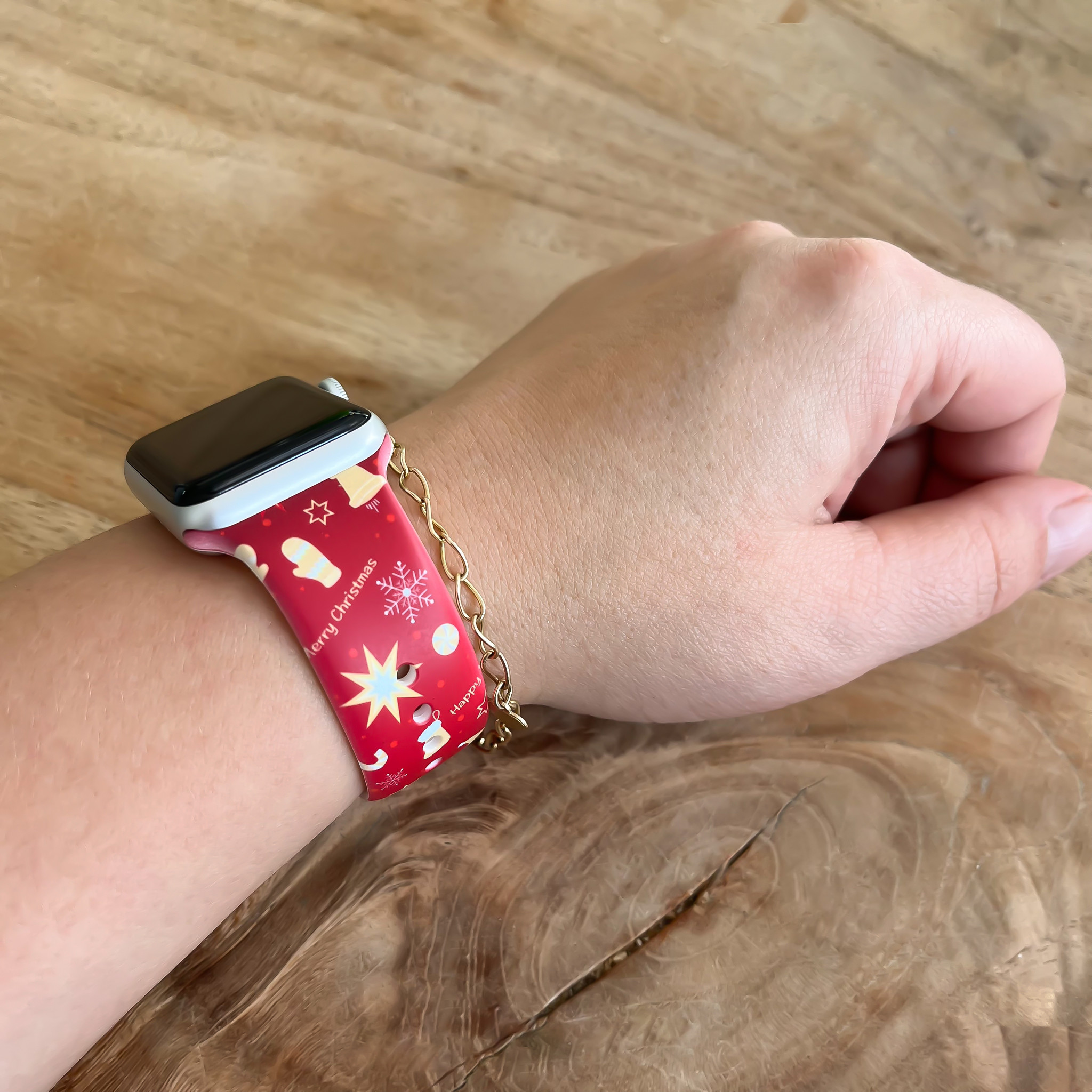 Cinturino sport con stampa per Apple Watch - Rosso Natale