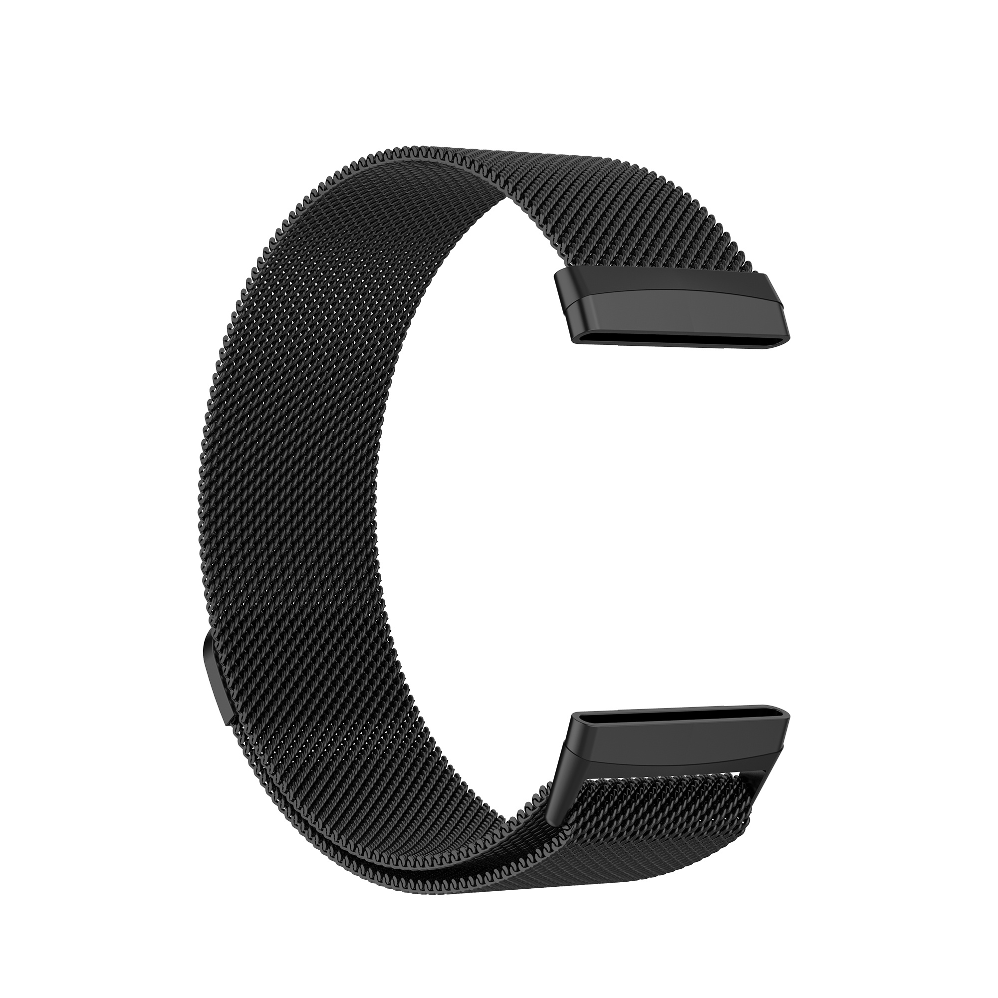 Cinturino loop in maglia milanese per Fitbit Versa 3 / Sense - nero
