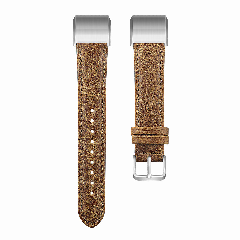 Cinturino in vera pelle per Fitbit Charge 2 - marrone chiaro