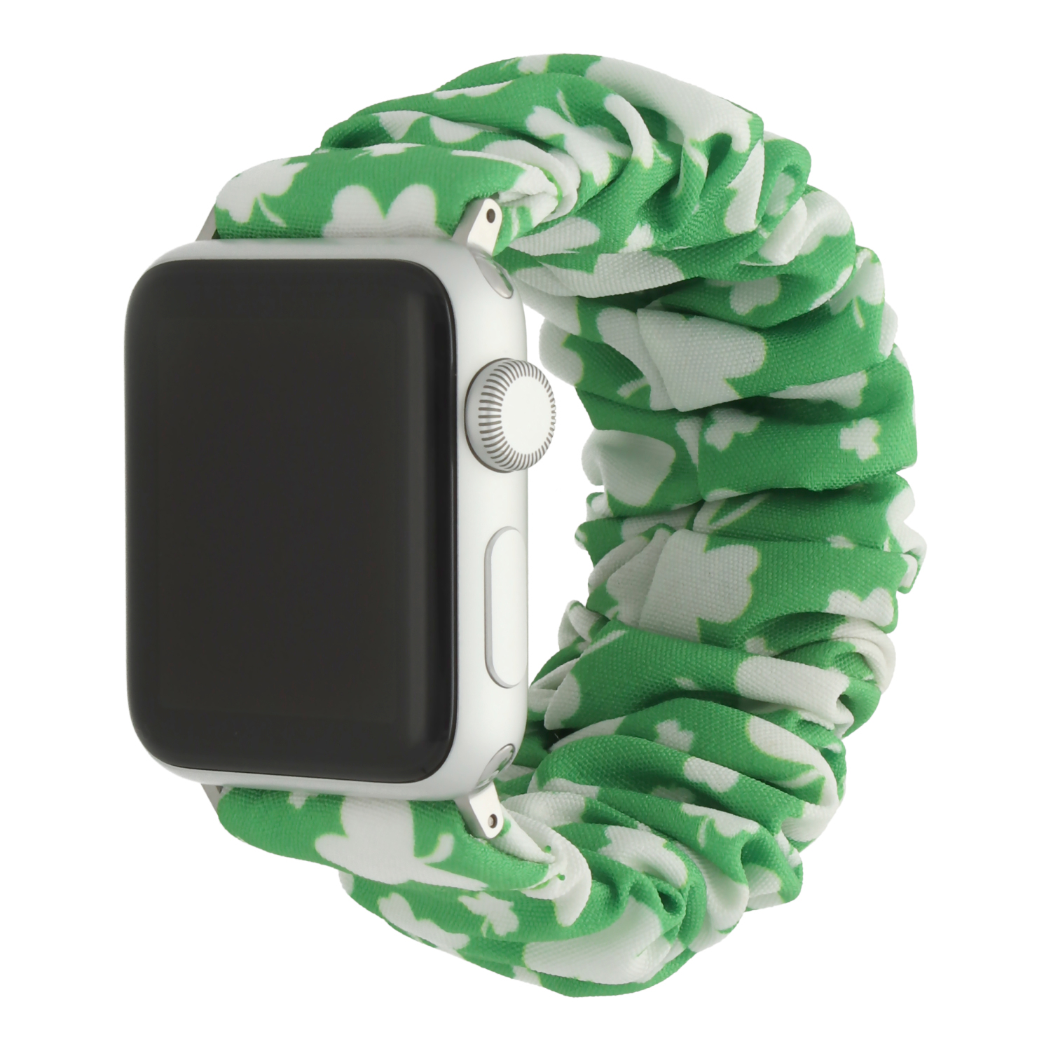 Cinturino elastico in nylon Scrunchie per Apple Watch - Verde trifoglio