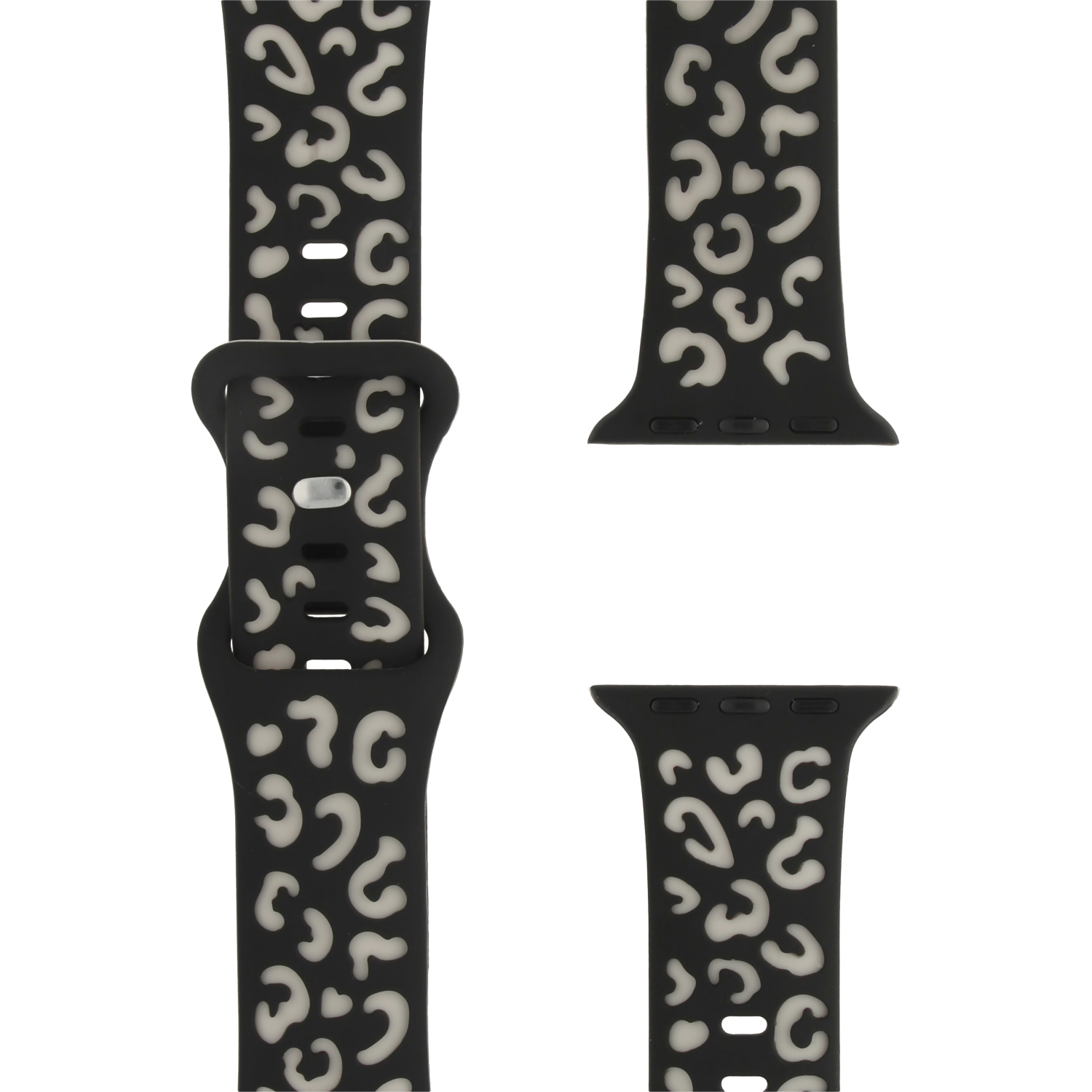 Cinturino leopardato wild in silicone per Apple Watch - Nero Galassia