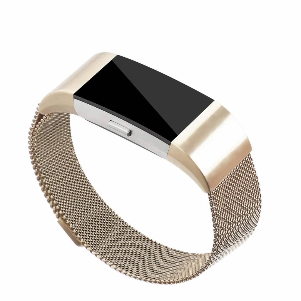 Cinturino loop in maglia milanese per Fitbit Charge 2 - champagne
