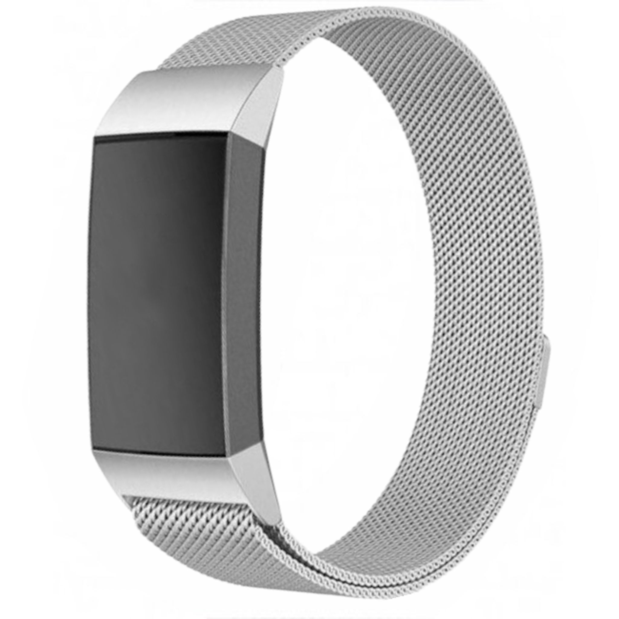 Cinturino loop in maglia milanese per Fitbit Charge 3 & 4 - argento