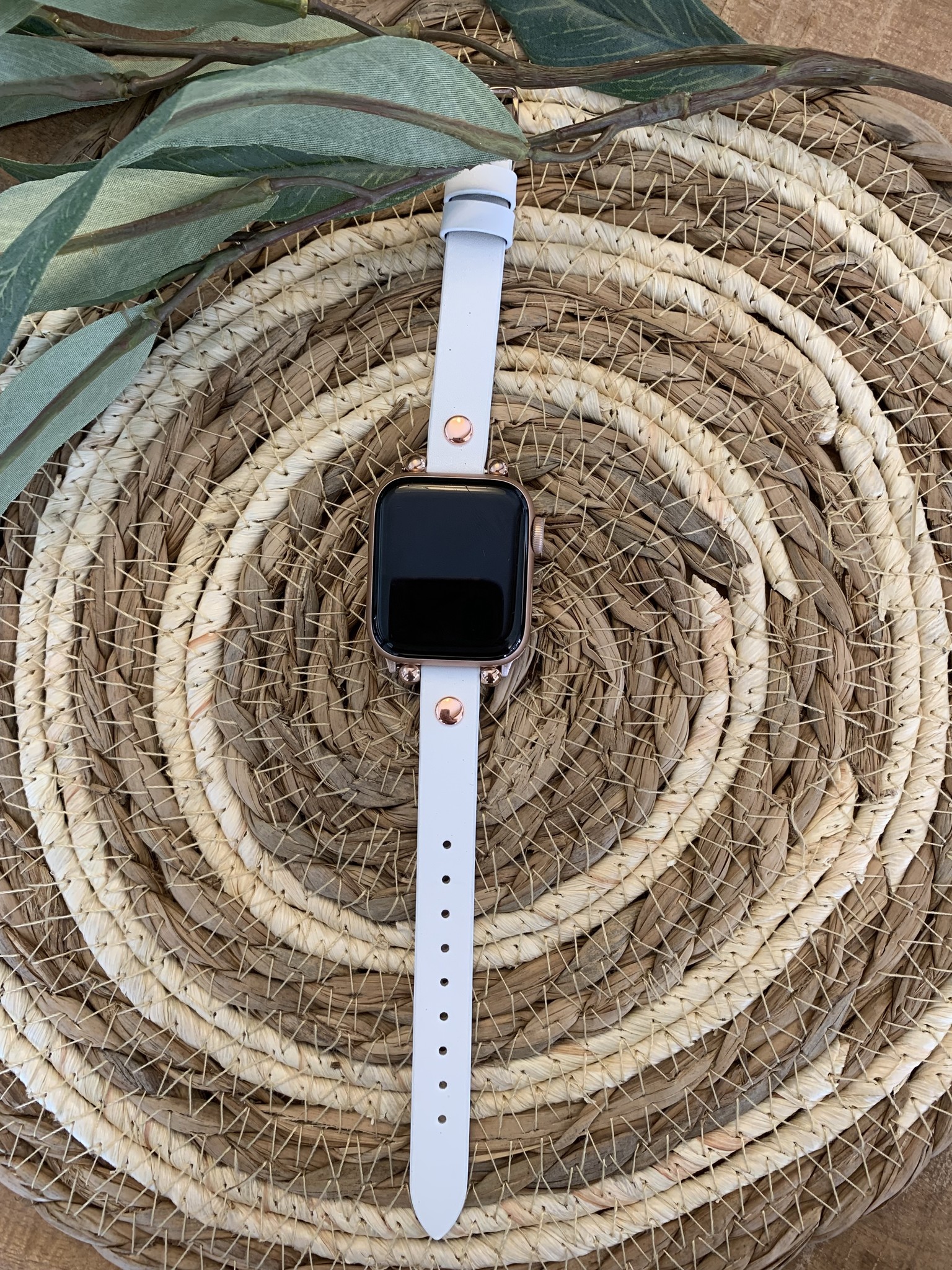 Cinturino smart in pelle per Apple Watch - bianco