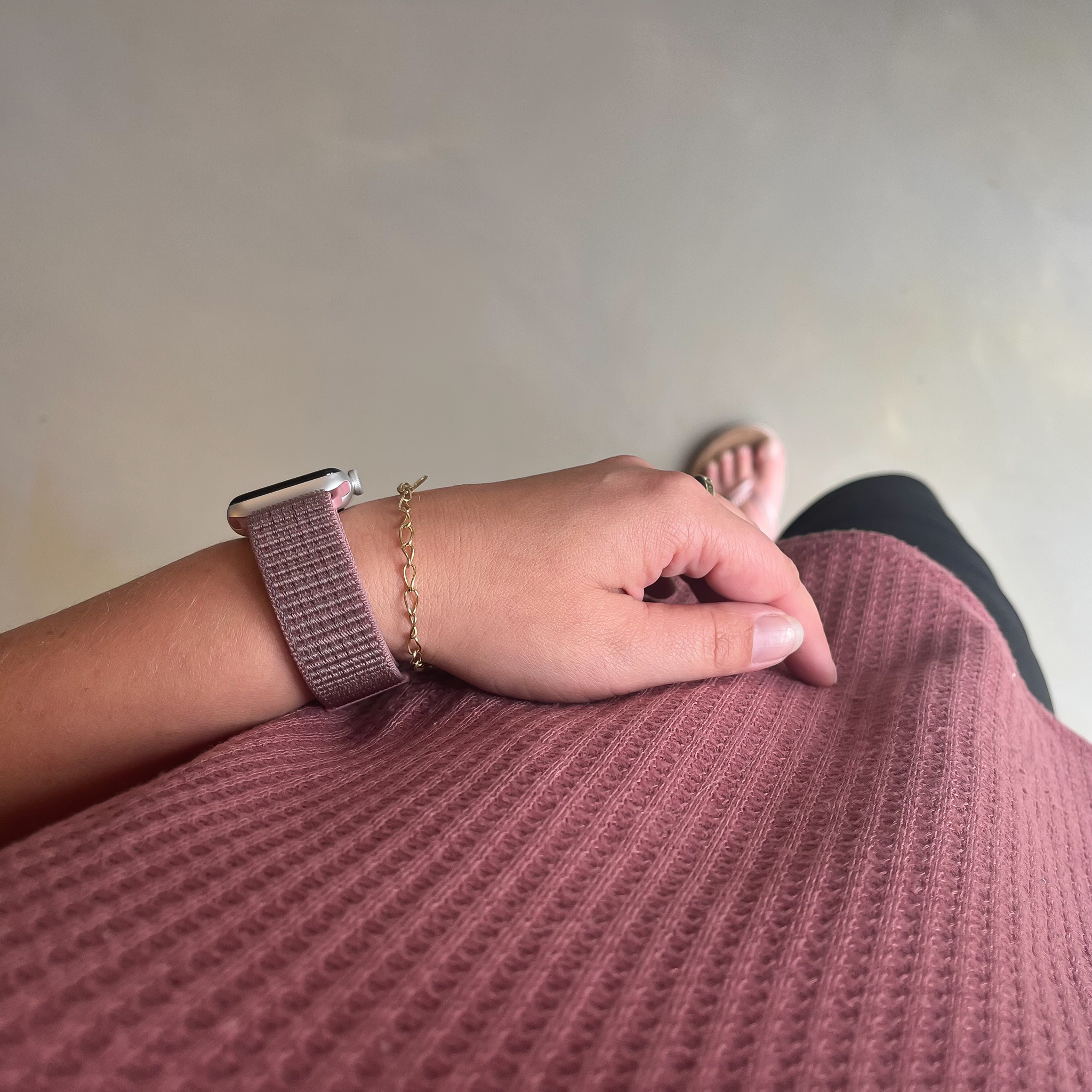 Cinturino nylon sport loop per Apple Watch - malva fumé