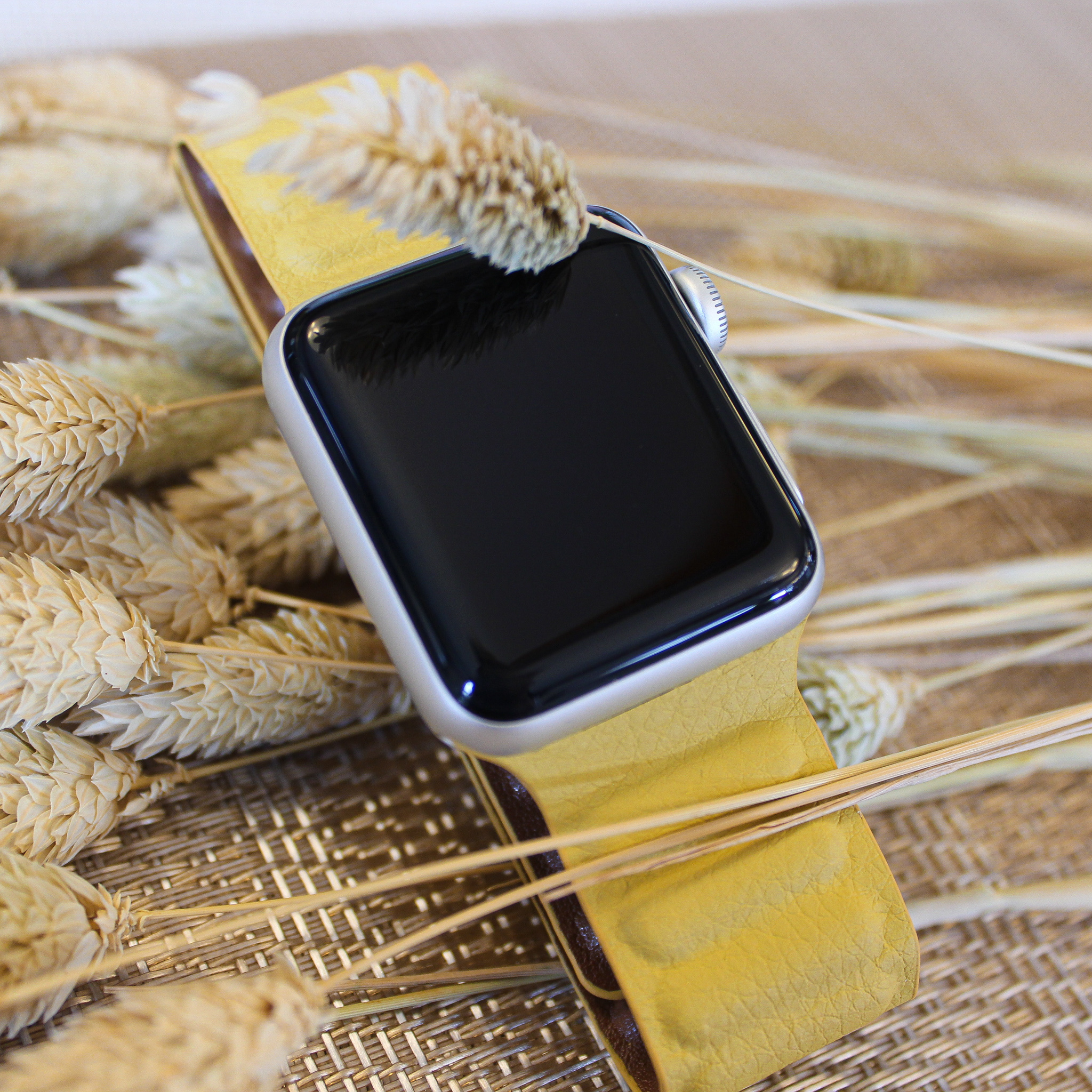 Cinturino singolo in pelle per Apple Watch - giallo