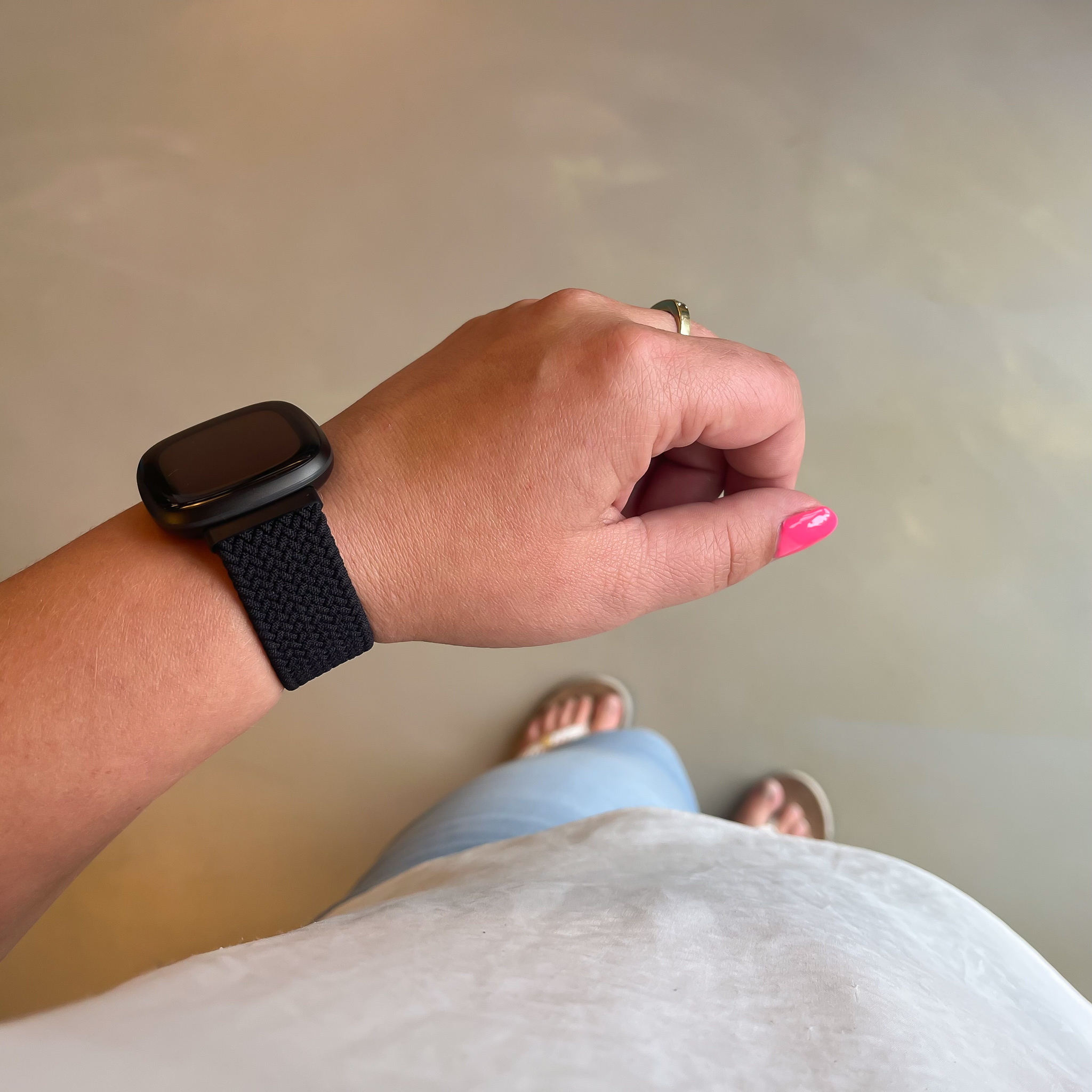 Cinturino Solo intrecciato in nylon per Fitbit Versa 3 / Sense - nero