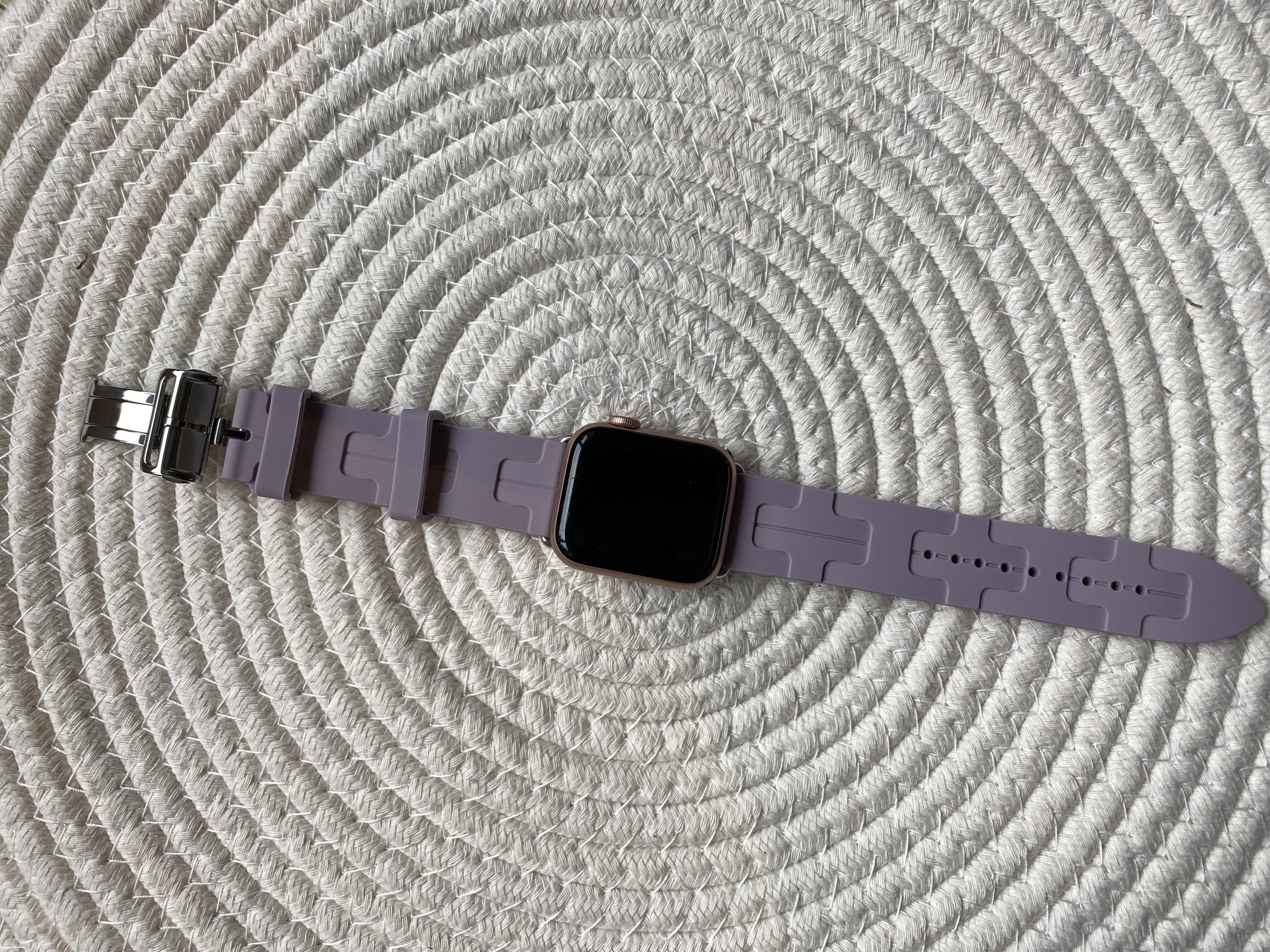 Cinturino sport Hermès simple tour kilim Apple Watch - viola