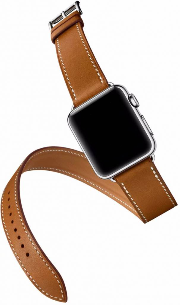 Cinturino ad anello lungo in pelle per Apple Watch - marrone