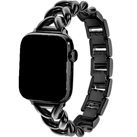 Cinturino a maglie in acciaio a forma di cuore per Apple Watch - Lisa nero