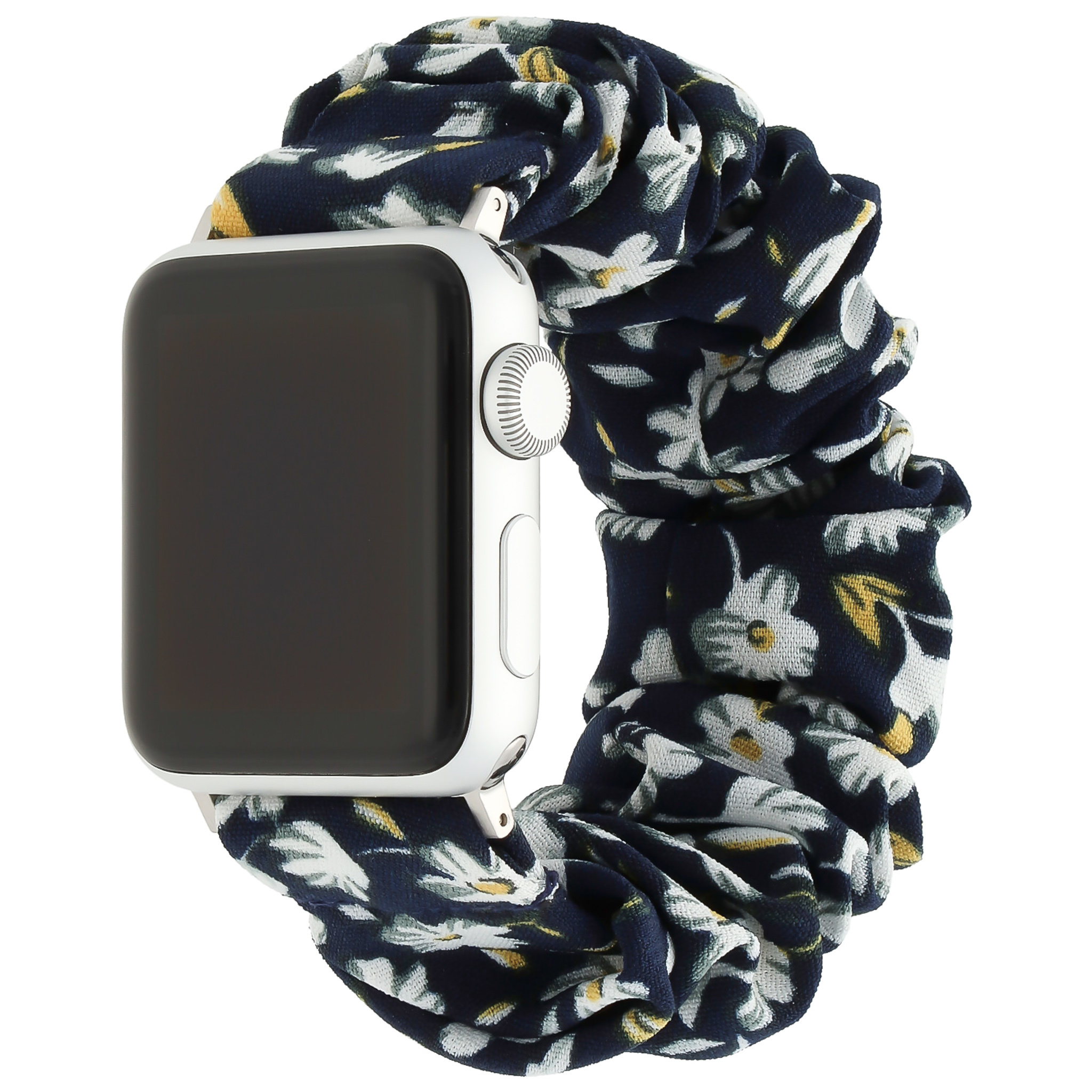 Cinturino elastico in nylon per Apple Watch - blu scuro floreale