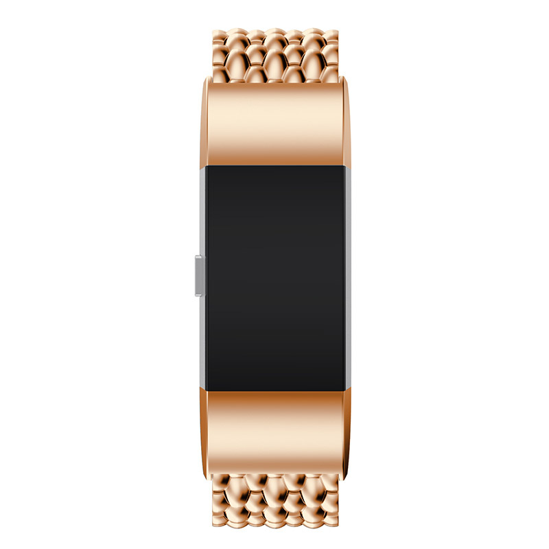 Cinturino a maglie in acciaio con drago per Fitbit Charge 3 & 4 - oro rosa