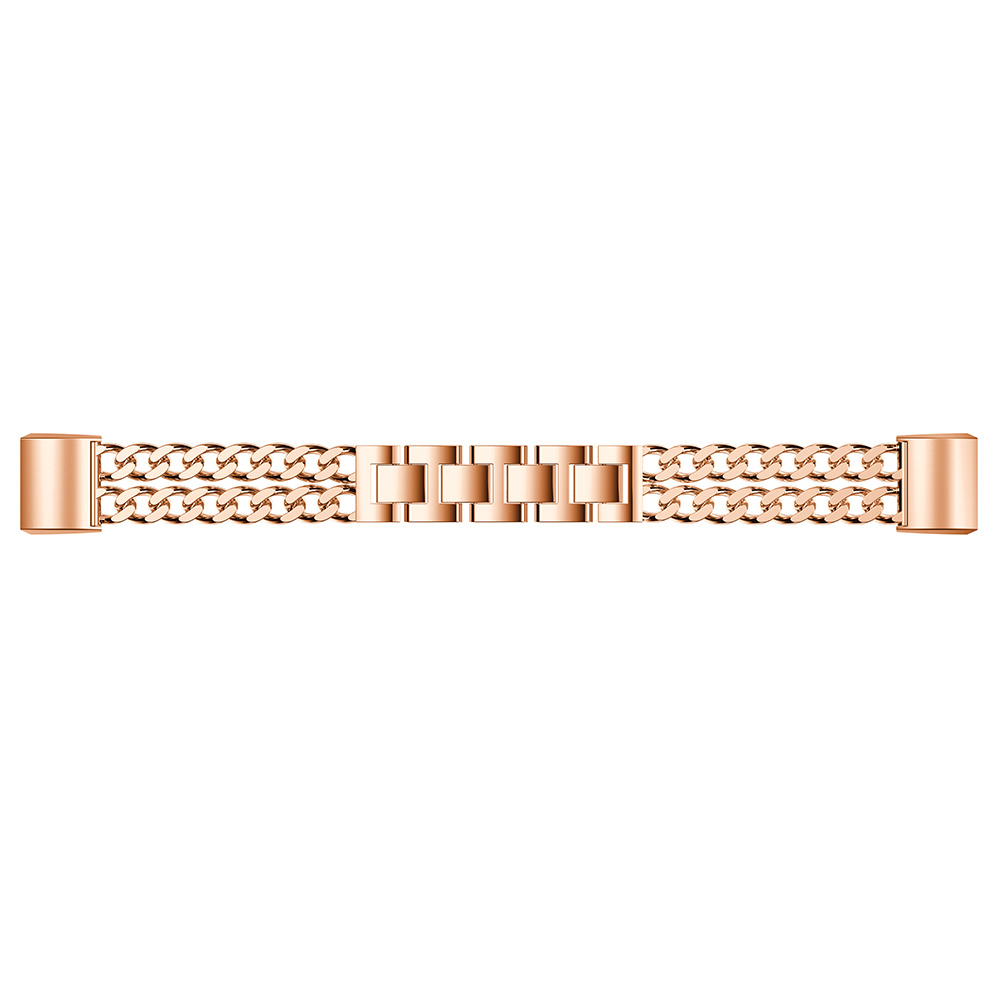 Cinturino a maglie in acciaio con cowboy per Fitbit Charge 3 & 4 - oro rosa