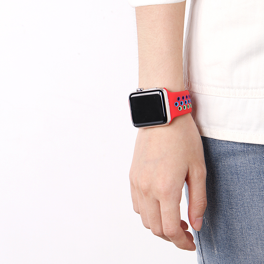 Cinturino doppio sport per Apple Watch - rosso colorato