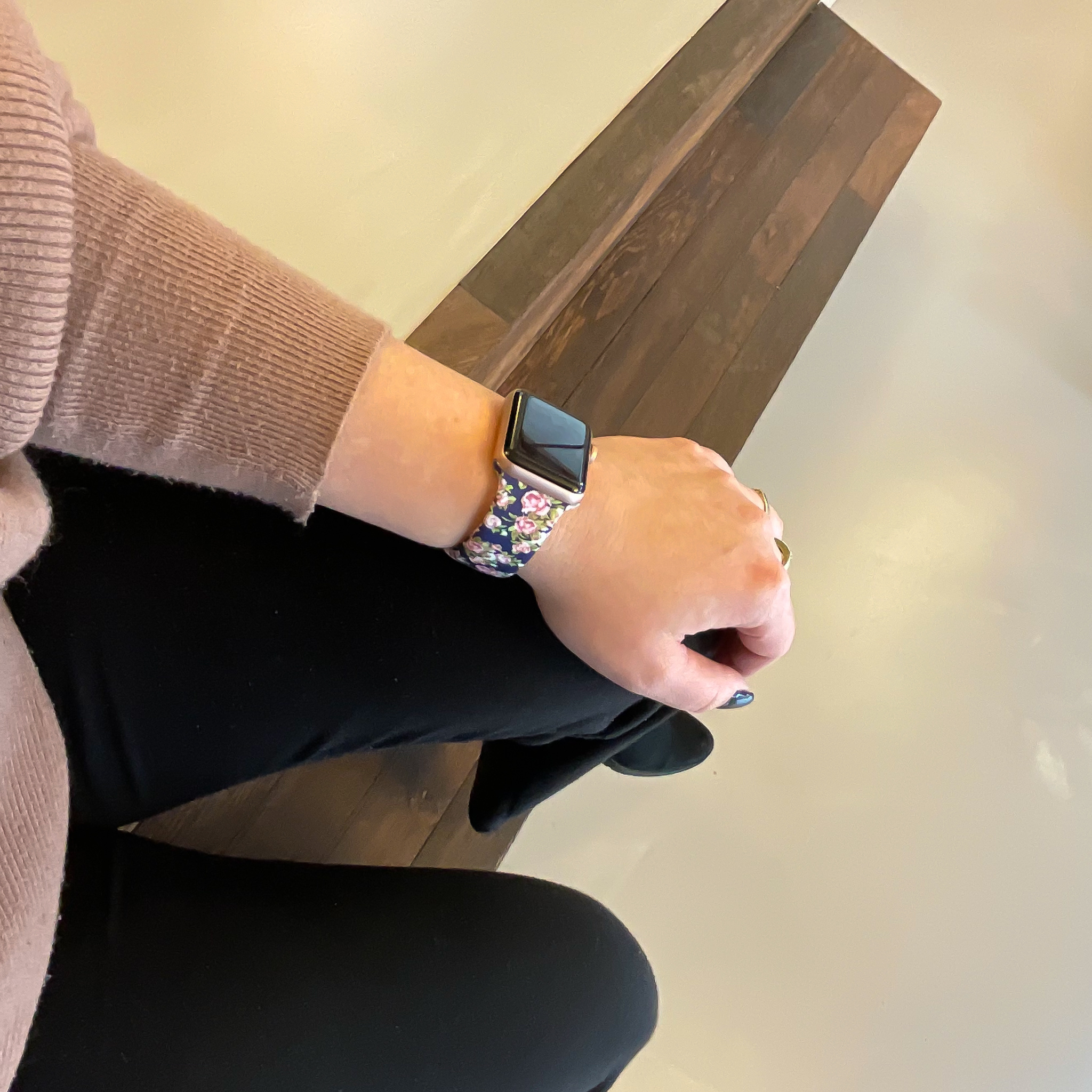Cinturino sport con stampa per Apple Watch - blu peonia