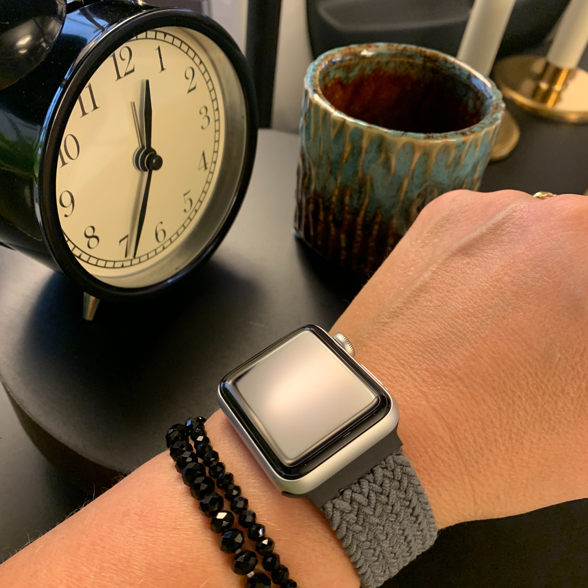 Cinturino Solo intrecciato in nylon per Apple Watch - grigio