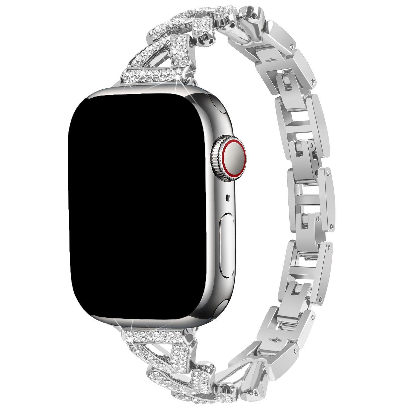 Cinturino a maglie in acciaio a forma di cuore per Apple Watch - Faye argento