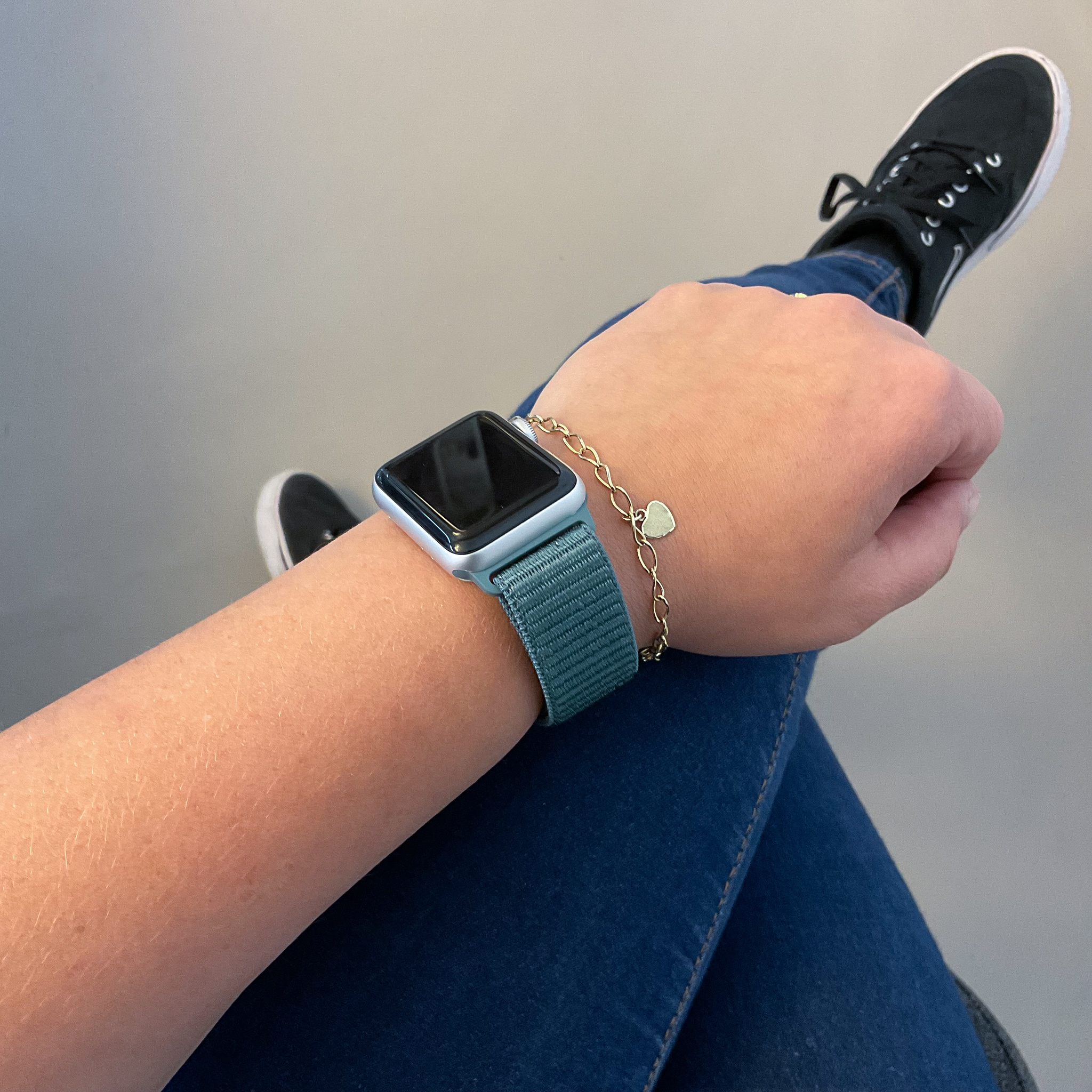 Cinturino nylon sport loop per Apple Watch - verde pino