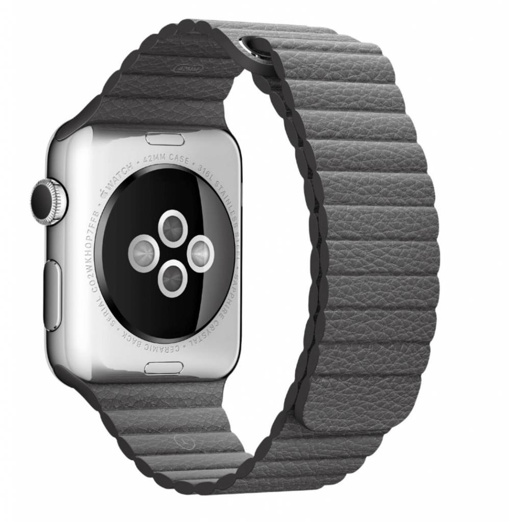 Cinturino a costine in pelle per Apple Watch - grigio