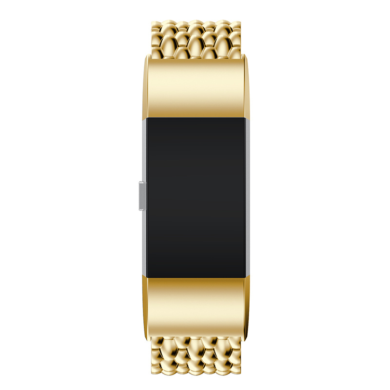 Cinturino a maglie in acciaio con drago per Fitbit Charge 2 - oro
