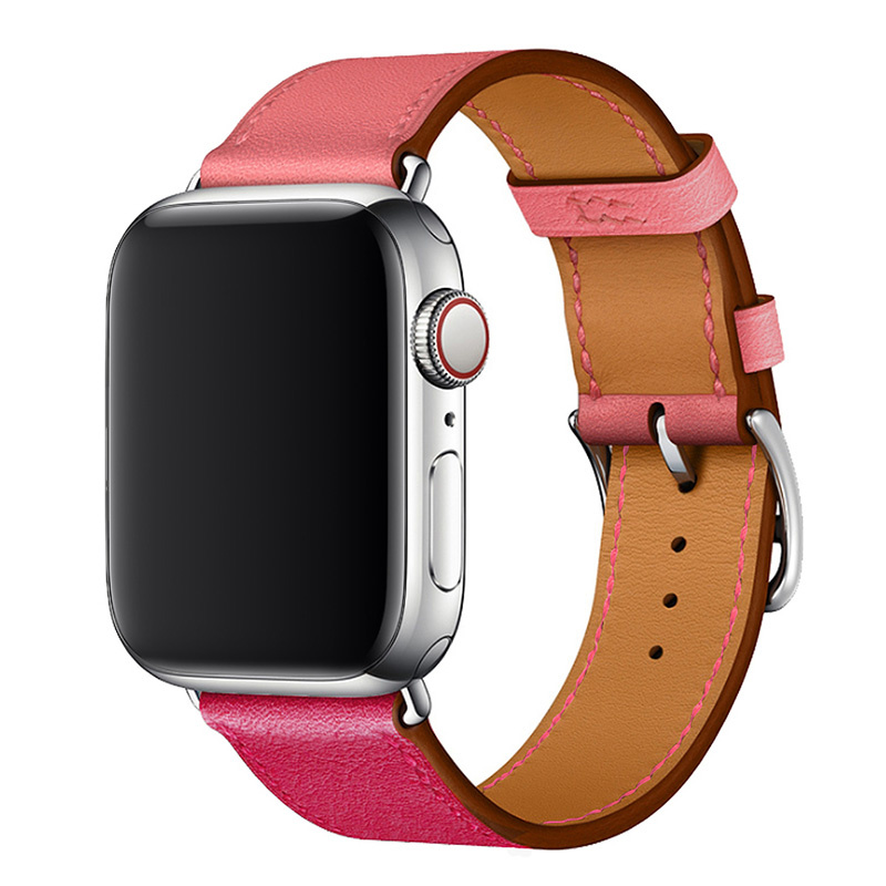 Cinturino a cantare tour in pelle per Apple Watch - rosa rosso