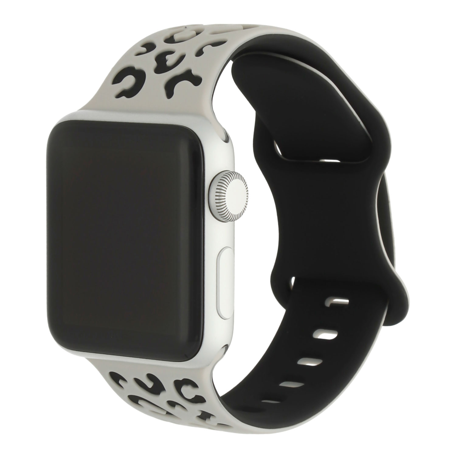 Cinturino leopardato wild in silicone per Apple Watch - Nero Galassia