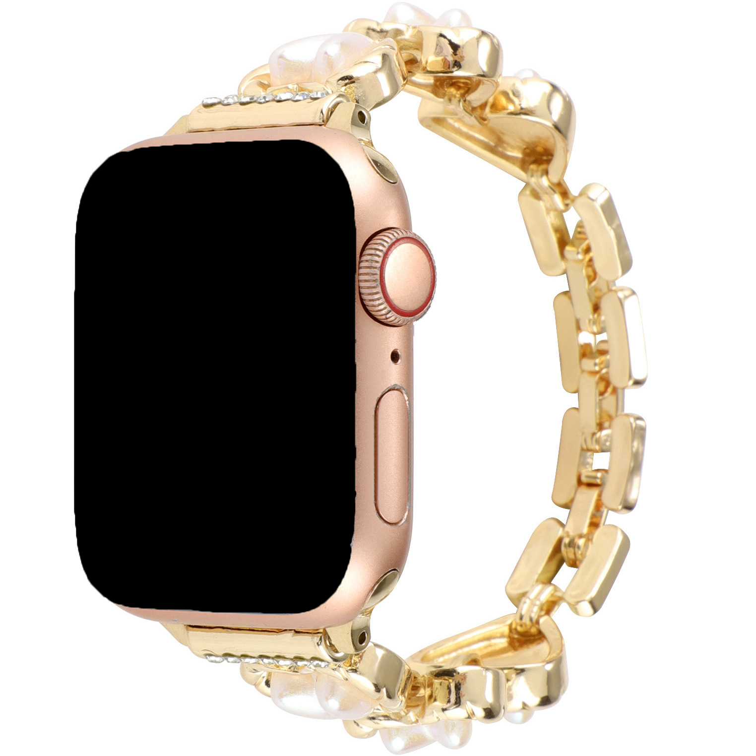 Cinturino a maglie in acciaio a forma di cuore per Apple Watch - Demi oro