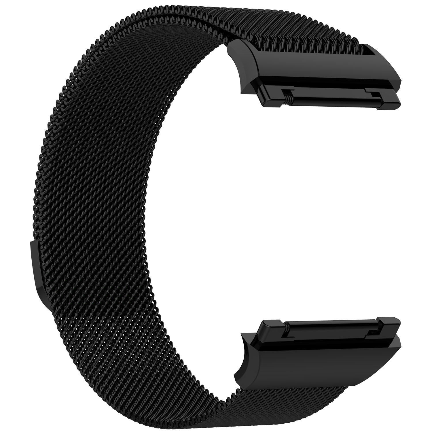 Cinturino loop in maglia milanese per Fitbit Ionic - nero