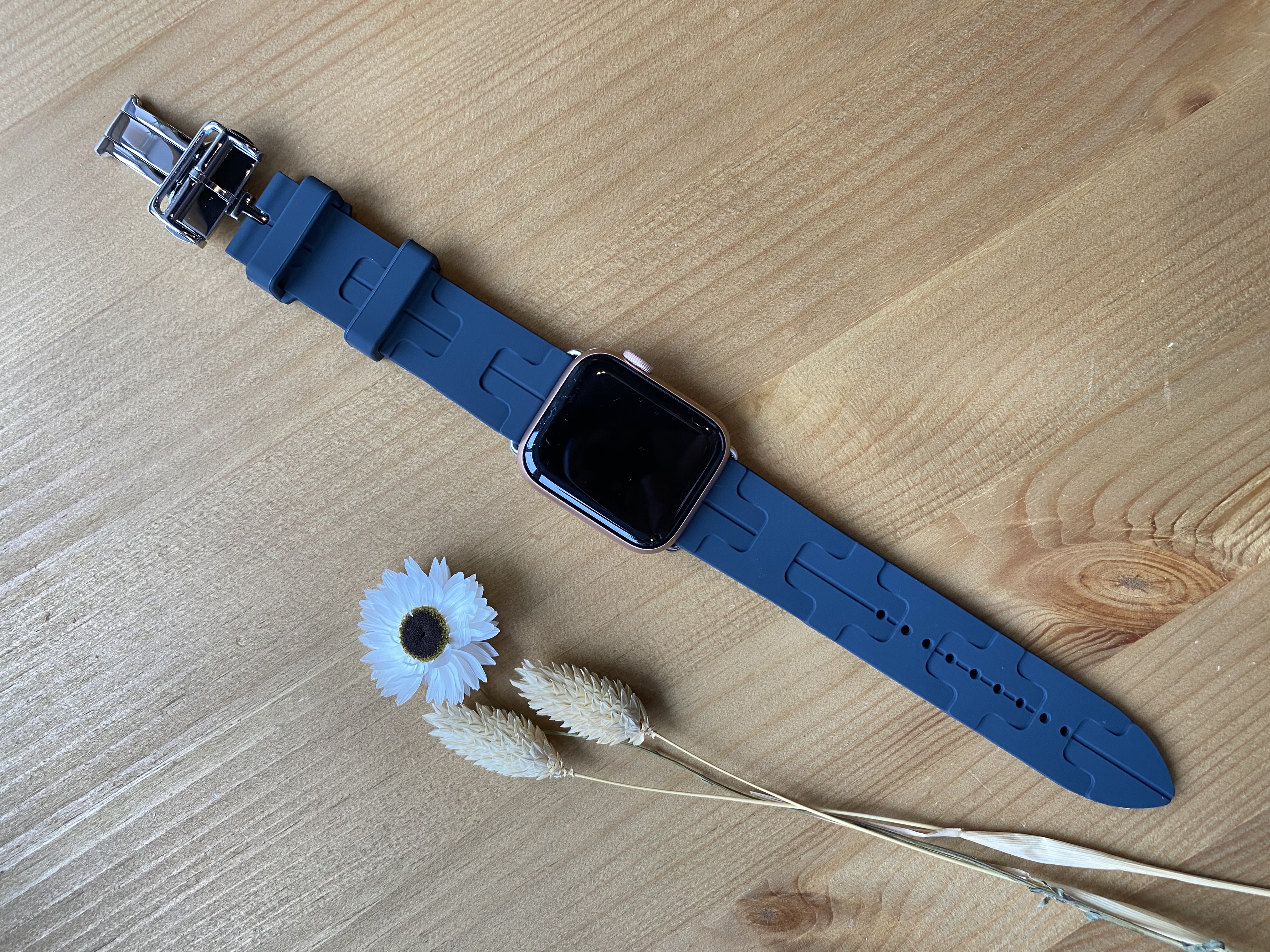 Cinturino sport Hermès simple tour kilim Apple Watch - mezzanotte
