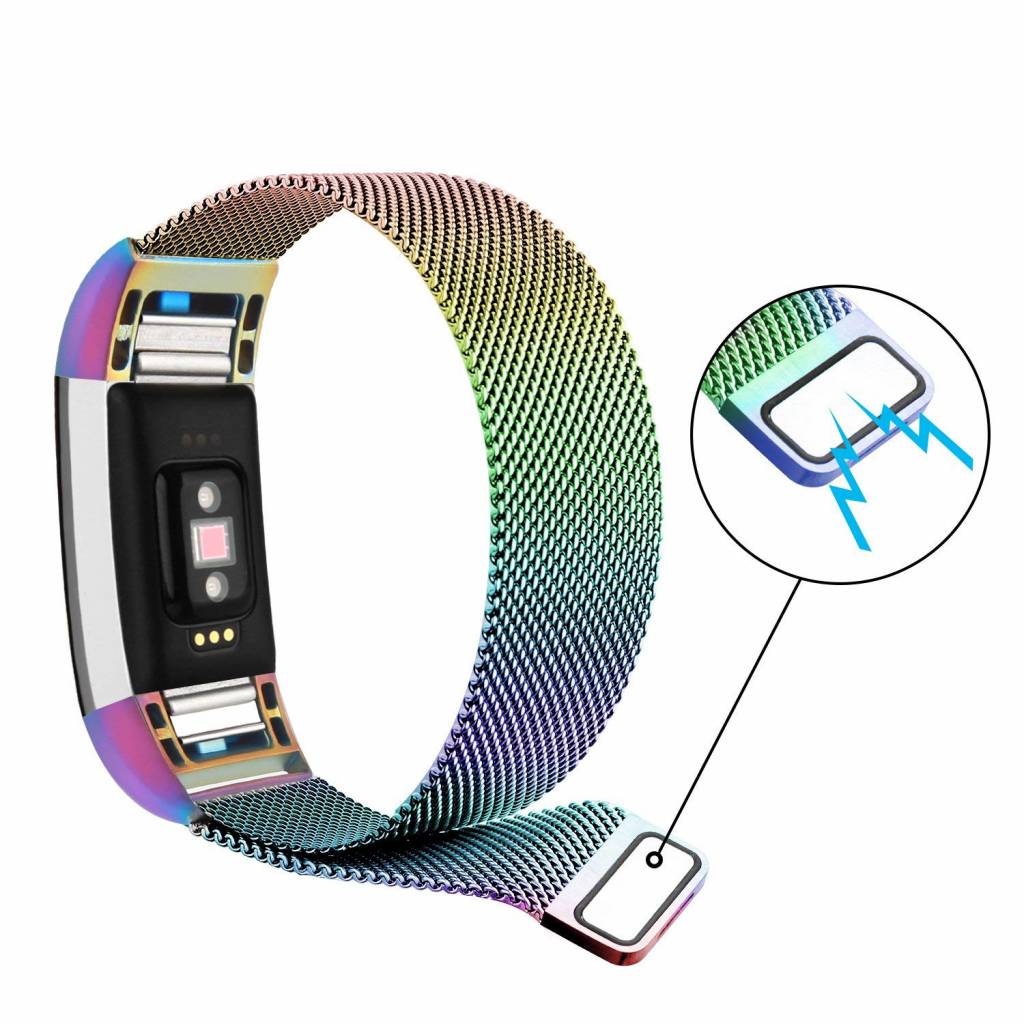 Cinturino loop in maglia milanese per Fitbit Charge 2 - colorata