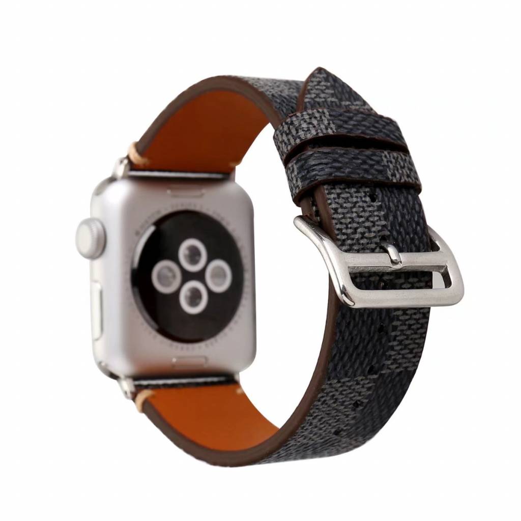 Cinturino a griglia in pelle per Apple Watch - nero