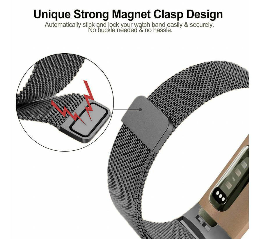 Cinturino loop in maglia milanese per Fitbit Charge 3 & 4 - grigio spazio
