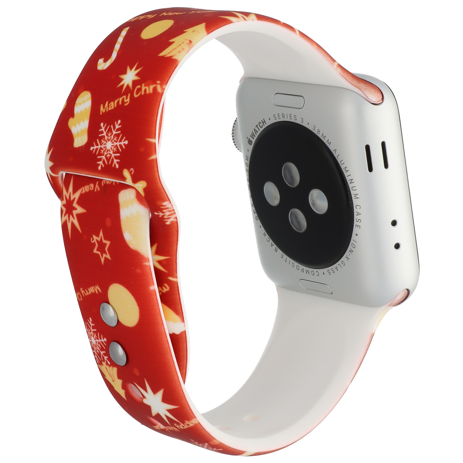 Cinturino sport con stampa per Apple Watch - Rosso Natale