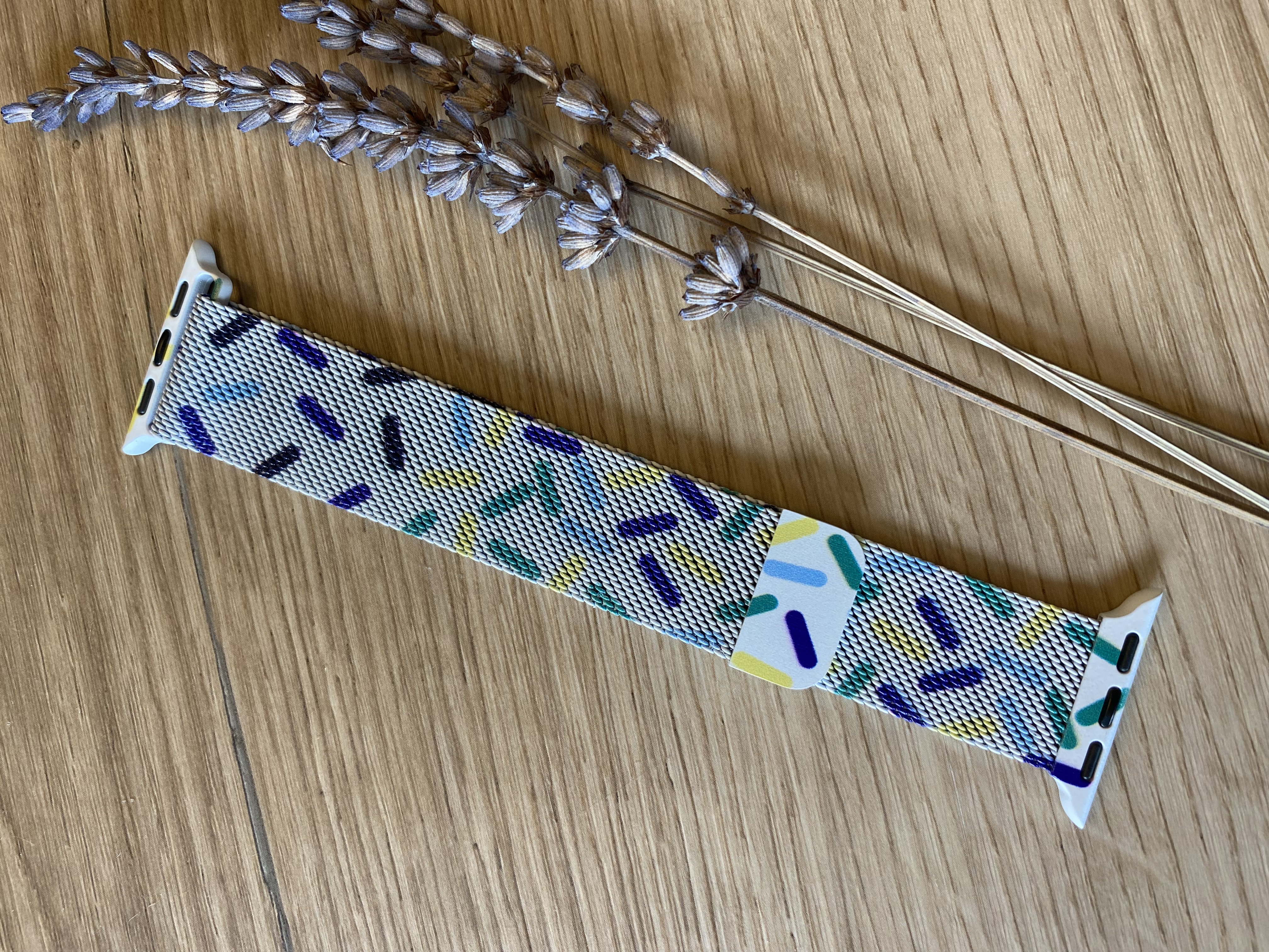 Cinturino loop in maglia milanese per Apple Watch - pride blu