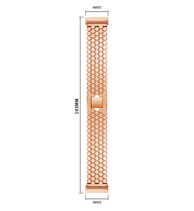 Cinturino a maglie in acciaio a forma di pesce per Fitbit Versa 3 / Sense a maglie - oro rosa