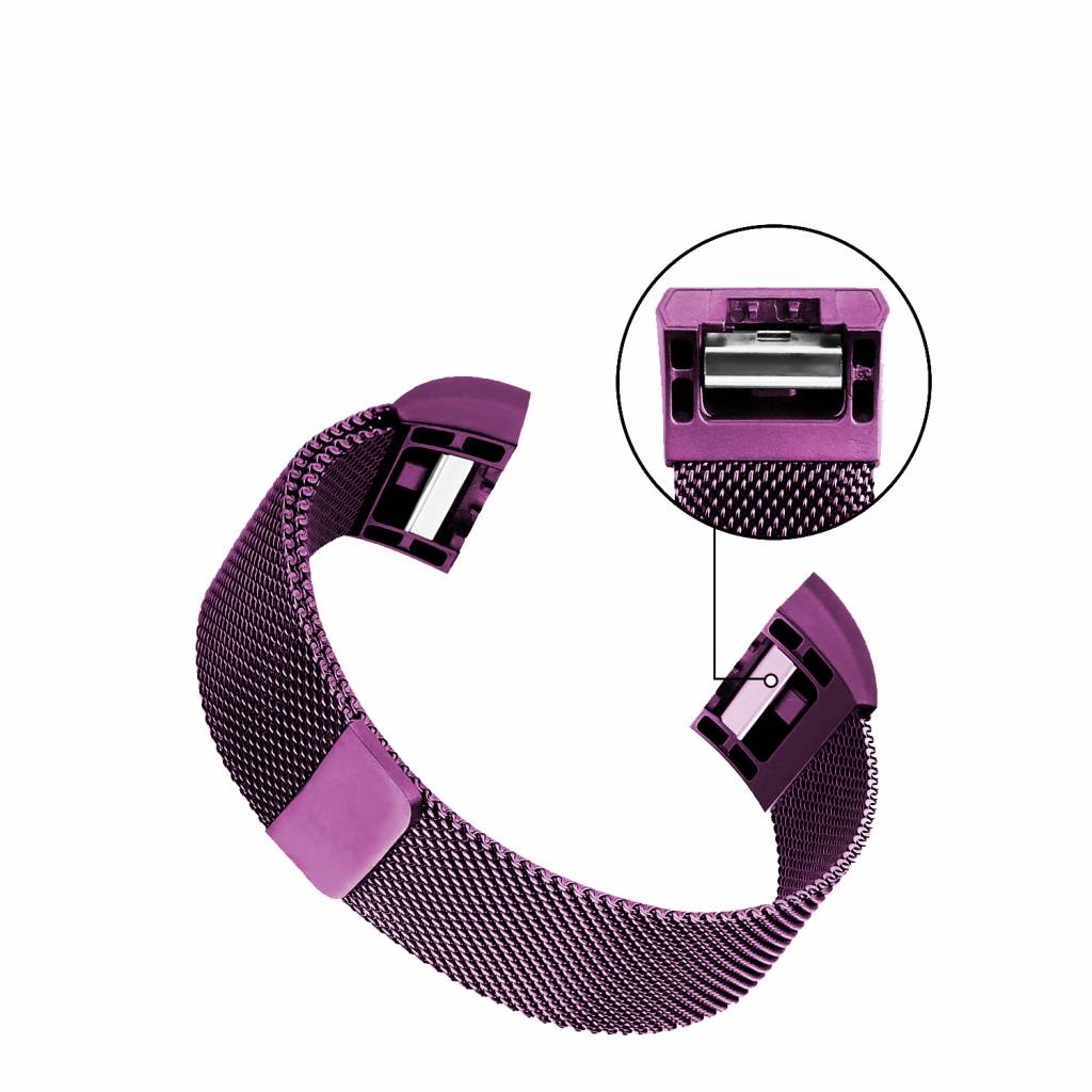 Cinturino loop in maglia milanese per Fitbit Charge 2 - viola