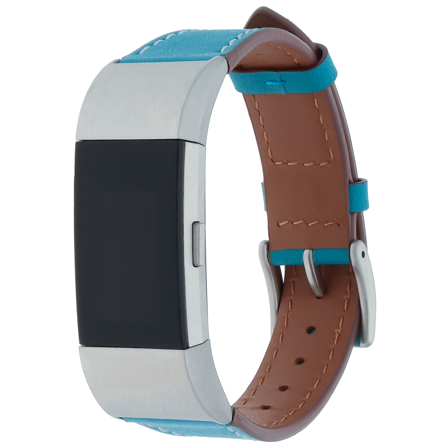 Cinturino in pelle premium per Fitbit Charge 2 - azzurro