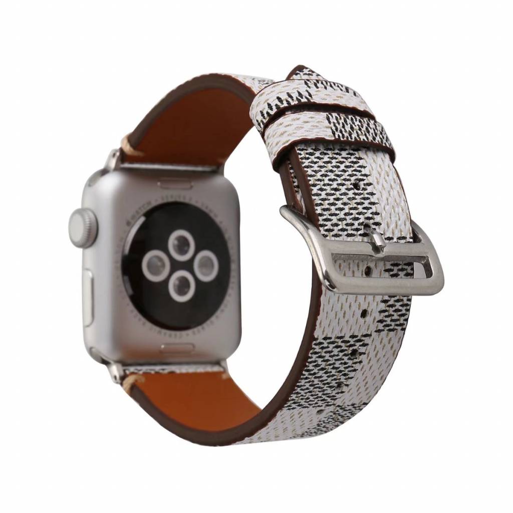 Cinturino a griglia in pelle per Apple Watch - bianco