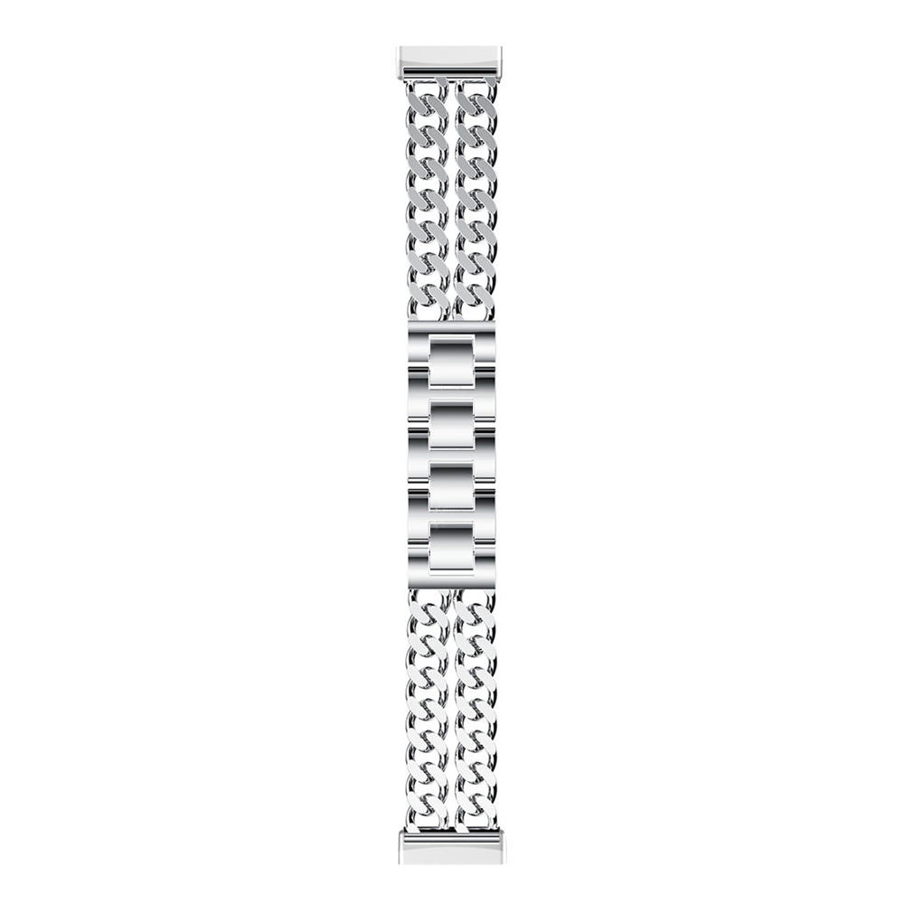 Cinturino a maglie in acciaio con cowboy per Fitbit Versa 3 / Sense - argento
