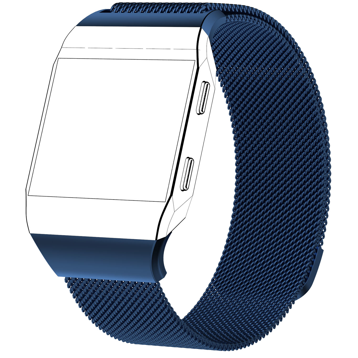 Cinturino loop in maglia milanese per Fitbit Ionic - blu