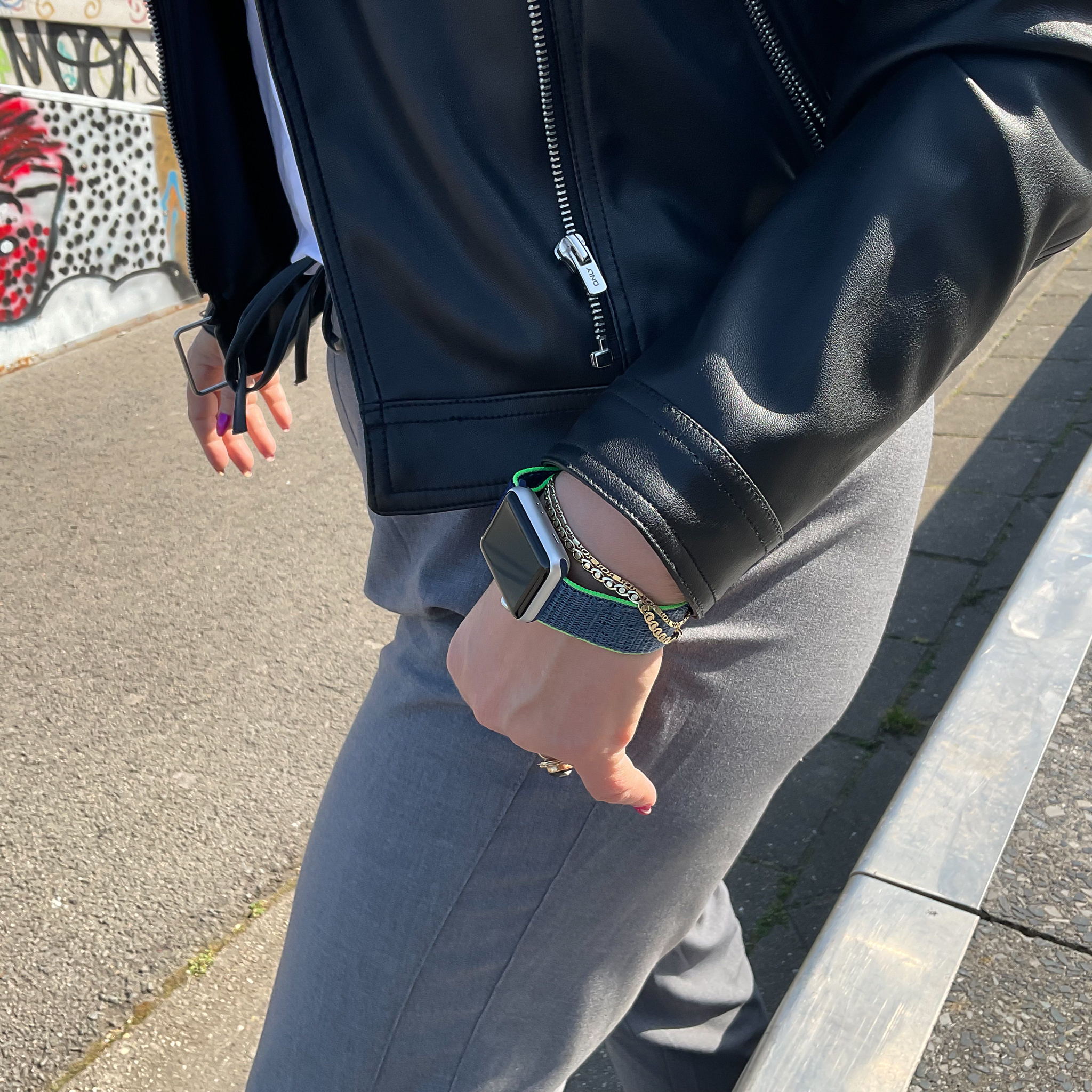 Cinturino nylon sport loop per Apple Watch - neon lime
