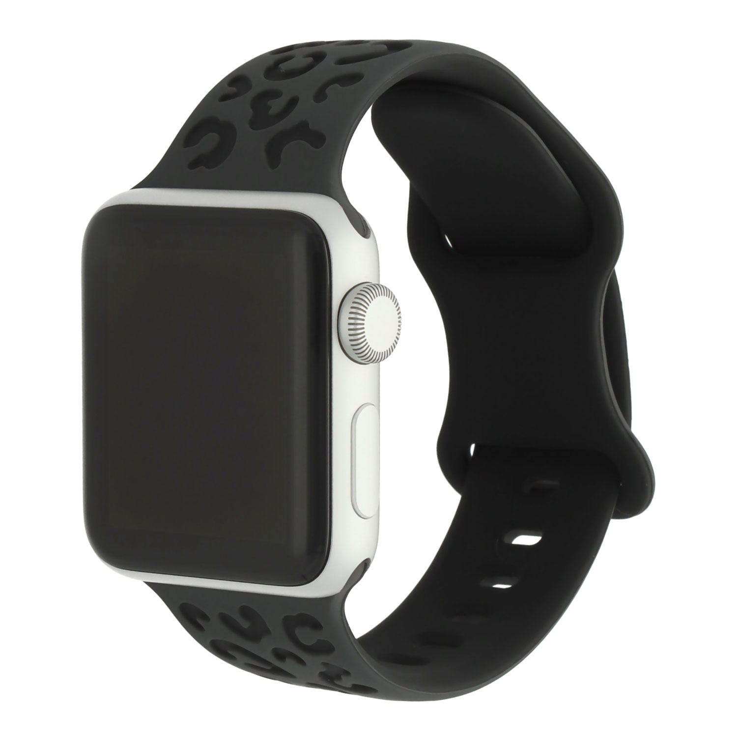 Cinturino leopardato wild in silicone per Apple Watch - Nero grigio intenso